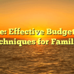 Title: Effective Budgeting Techniques for Families